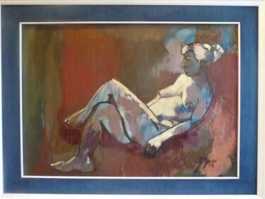 Painting titled "RITRATTO DI UNA MOD…" by Pina L'Episcopo, Original Artwork, Oil Mounted on Wood Stretcher frame