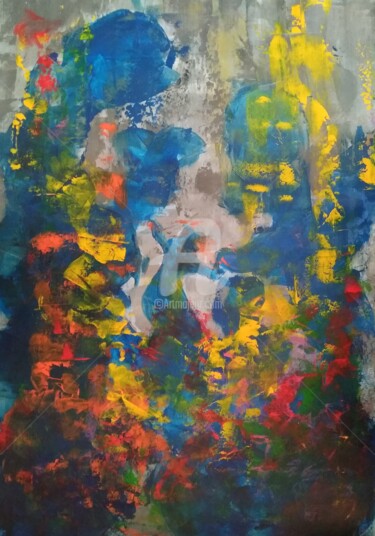 Painting titled "Stop!" by Pinar Akbaba, Original Artwork, Acrylic