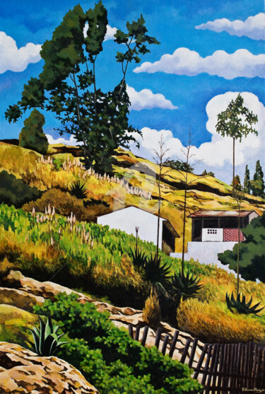 Pintura intitulada "Paisaje en Picaihua" por Pincay, Obras de arte originais, Óleo