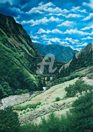 Картина под названием "Chugchilán I" - Pincay, Подлинное произведение искусства, Масло