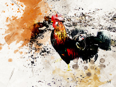 Arte digital titulada "Coq Brahma perdrix" por Pinceau Numérique, Obra de arte original, Pintura Digital