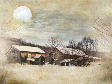 Arts numériques intitulée "Blissful Winter Farm" par Pine Singer, Œuvre d'art originale