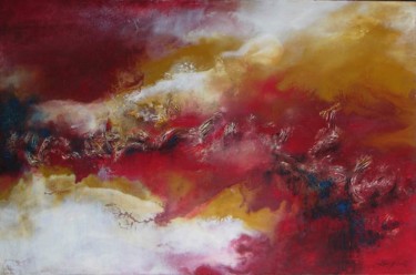 Painting titled "impression-soleil-l…" by Pingchuan Feng, Original Artwork, Oil