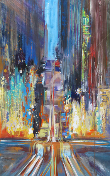 Painting titled "dive-into-the-city.…" by Elena Penkova, Original Artwork