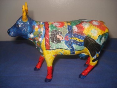 Sculpture titled "Cow Parade" by Pinkhas, Original Artwork