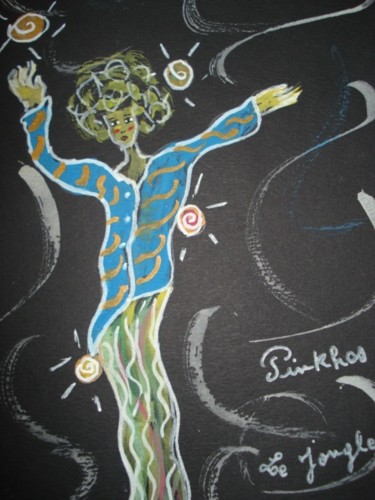 Peinture intitulée "Jongleur" par Pinkhas, Œuvre d'art originale
