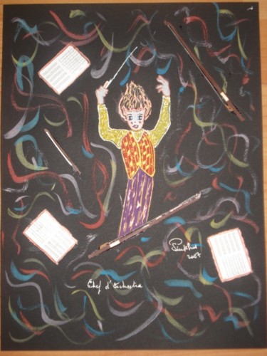 Peinture intitulée "Chef d'orchestre" par Pinkhas, Œuvre d'art originale