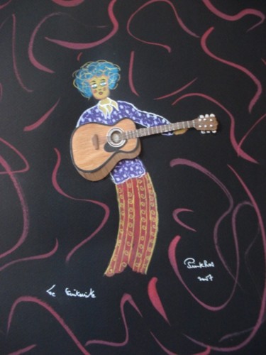 Pittura intitolato "Guitariste" da Pinkhas, Opera d'arte originale