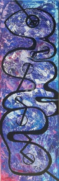 Painting titled "La ligne de suture" by Pinkivioletblue, Original Artwork, Acrylic