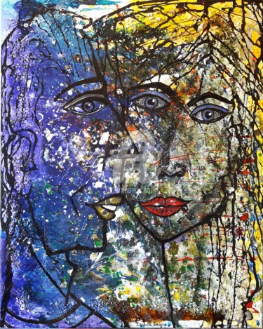 Schilderij getiteld "Celui qui voulait u…" door Pinkivioletblue, Origineel Kunstwerk, Gebrandschilderd glas Gemonteerd op Fr…