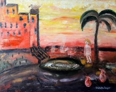 Pintura titulada "La fontaine de vie…" por Pinkivioletblue, Obra de arte original, Oleo