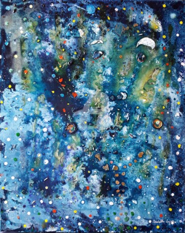 Картина под названием "Apparition de la gr…" - Pinkivioletblue, Подлинное произведение искусства, Акрил Установлен на Деревя…