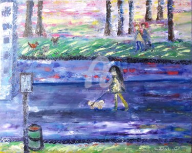 Peinture intitulée "La petite fille qui…" par Pinkivioletblue, Œuvre d'art originale, Huile Monté sur Châssis en bois