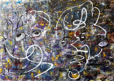 Peinture intitulée "L'ennui de la vie d…" par Pinkivioletblue, Œuvre d'art originale, Huile Monté sur Châssis en bois