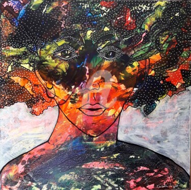 Картина под названием "Celle qui tentait d…" - Pinkivioletblue, Подлинное произведение искусства, Акрил Установлен на Деревя…