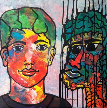 Peinture intitulée "Celui qui regrettai…" par Pinkivioletblue, Œuvre d'art originale, Acrylique Monté sur Châssis en bois