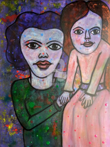Картина под названием "Les demoiselles fid…" - Pinkivioletblue, Подлинное произведение искусства, Акрил Установлен на Деревя…