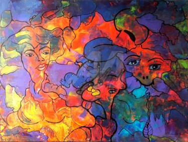 Imagerie du subconscient 2 Peinture intitulée "Imagerie du subcons…" par Pinkivioletblue, Œuvre d'art originale, Acrylique Monté sur Châssis