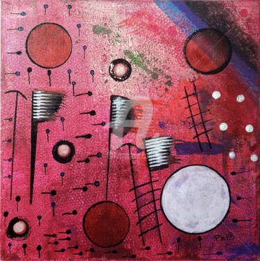 Картина под названием "PSRF-2" - Pinkivioletblue, Подлинное произведение искусства, Акрил Установлен на Деревянная рама для…