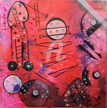 Painting titled "PSRF-6" by Pinkivioletblue, Original Artwork, Acrylic Mounted on Wood Stretcher frame