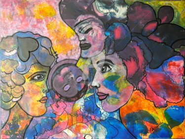 Imagerie du subconscient 13 Peinture intitulée "Imagerie du subcons…" par Pinkivioletblue, Œuvre d'art originale, Acrylique Monté sur Châssis