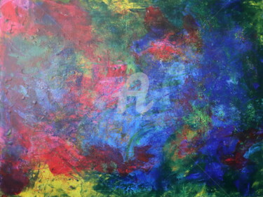 Schilderij getiteld "Couleurs 4" door Pinkivioletblue, Origineel Kunstwerk, Acryl Gemonteerd op Frame voor houten brancard