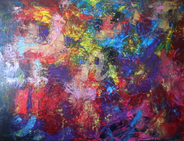 Painting titled "Couleurs 7" by Pinkivioletblue, Original Artwork, Acrylic Mounted on Wood Stretcher frame
