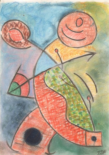 Zeichnungen mit dem Titel "Rencontre" von Pinkivioletblue, Original-Kunstwerk, Pastell