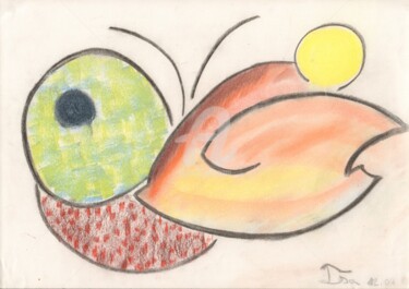 Dibujo titulada "Papillon" por Pinkivioletblue, Obra de arte original, Pastel