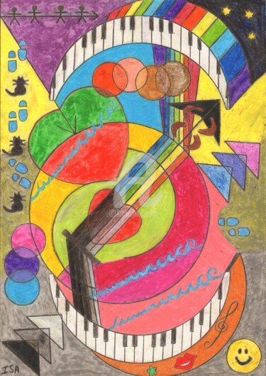 Dibujo titulada "Osmose" por Pinkivioletblue, Obra de arte original, Cera