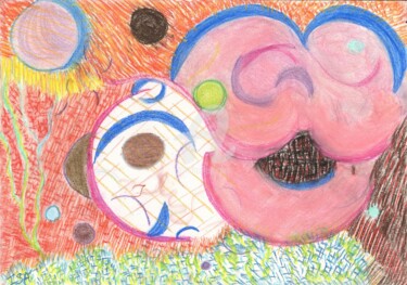 Dessin intitulée "Fausse-couche" par Pinkivioletblue, Œuvre d'art originale, Pastel