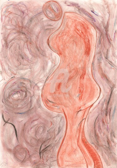 Drawing titled "Fausse-couche 2" by Pinkivioletblue, Original Artwork, Pastel