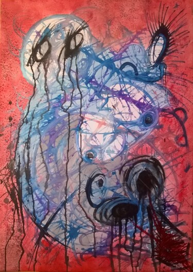 Pintura titulada "Droit à l'IVG" por Pinkivioletblue, Obra de arte original, Acrílico Montado en Bastidor de camilla de made…
