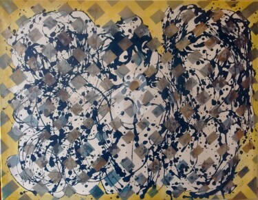 Malerei mit dem Titel "Les Trois" von Pinkivioletblue, Original-Kunstwerk, Acryl Auf Keilrahmen aus Holz montiert