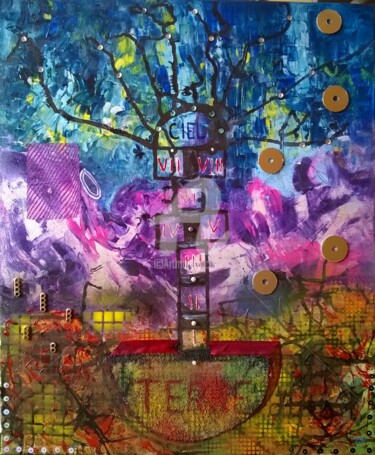 Картина под названием "La vie est une mare…" - Pinkivioletblue, Подлинное произведение искусства, Акрил Установлен на Деревя…