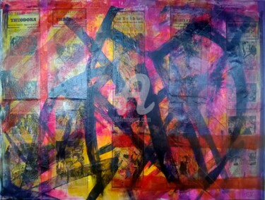Malerei mit dem Titel ""C'est du passé n'e…" von Pinkivioletblue, Original-Kunstwerk, Acryl Auf Keilrahmen aus Holz montiert