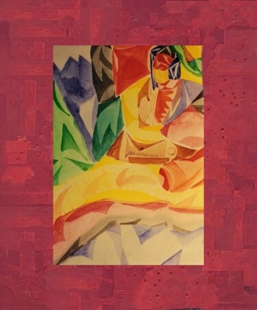 Painting titled "Santoor player" by Pinku, Original Artwork, Oil