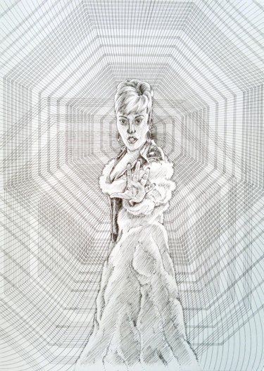 S.T.O.P. Zeichnungen mit dem Titel "S.T.O.P." von Peter Hohe, Original-Kunstwerk, Tinte