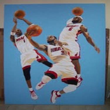 Painting titled "THE MIAMI HEAT 2013…" by Don Hall Art, Original Artwork, Oil