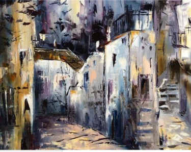 Картина под названием "Серый город" - Юлия Пиняева, Подлинное произведение искусства, Масло