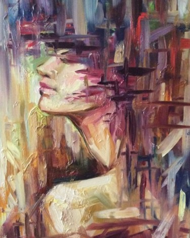 Картина под названием "Девушка весна" - Юлия Пиняева, Подлинное произведение искусства, Масло