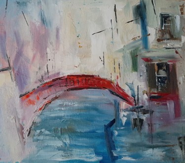 Картина под названием "Этюд города" - Юлия Пиняева, Подлинное произведение искусства, Масло