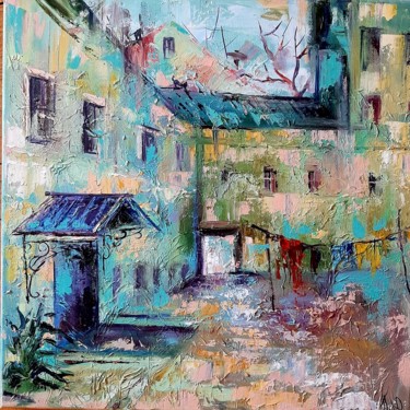 Картина под названием "Старый двор" - Юлия Пиняева, Подлинное произведение искусства, Масло