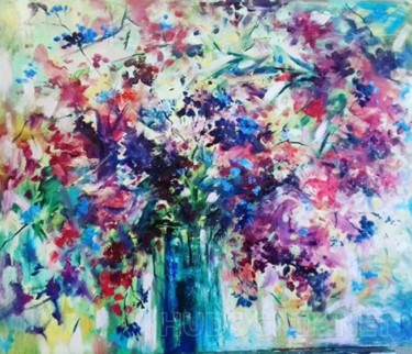 Картина под названием "Цветы" - Юлия Пиняева, Подлинное произведение искусства, Масло