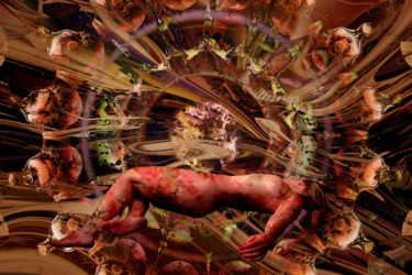 Arts numériques intitulée "DANAE RECEIVING THE…" par Paul Pinzarrone, Œuvre d'art originale, Photo montage