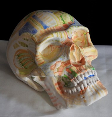 Scultura intitolato "Skull #9#" da Pio30, Opera d'arte originale, Ceramica