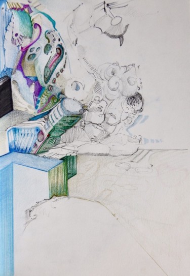 Disegno intitolato "#07#" da Pio30, Opera d'arte originale, Matite colorate