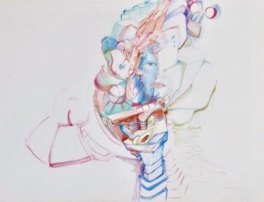 Disegno intitolato "#08#" da Pio30, Opera d'arte originale, Matite colorate