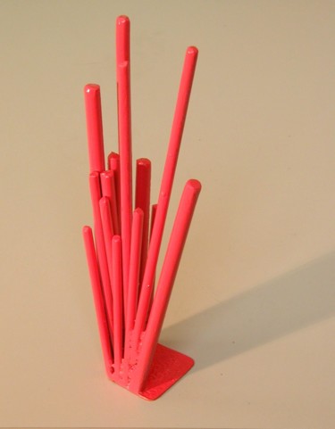 Escultura intitulada "“pink tuft”" por Pio30, Obras de arte originais, Metais