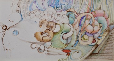 Disegno intitolato "#32#" da Pio30, Opera d'arte originale, Matite colorate